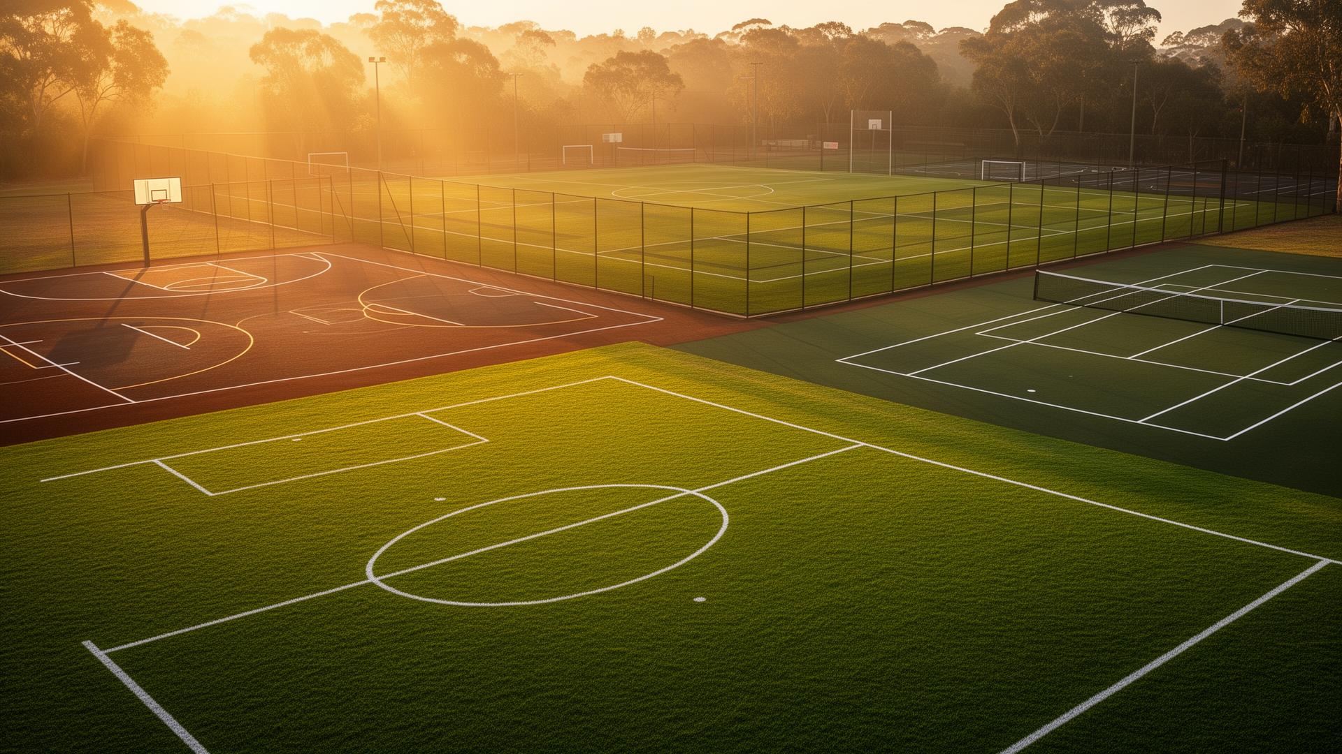 Sports courts and fields